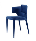 Blue Velvet Wrapped Dining Chair