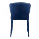 Blue Velvet Wrapped Dining Chair