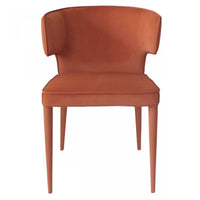 Orange Velvet Wrapped Dining Chair