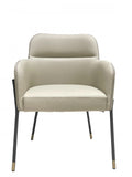 Pale Gray Faux Leather Modern Dining or Side Chair