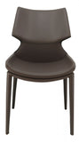 Set of Two Gray Faux Leather Wrapped Dining Chairs