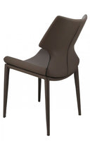 Set of Two Gray Faux Leather Wrapped Dining Chairs