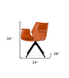 Cognac Faux Leather Dining Chair