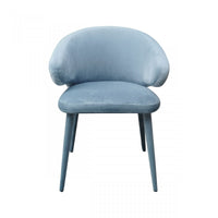 Blue Gray Fabric Wrapped Dining Chair