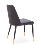 Set of Two Dark Gray Modern Dining Chairs