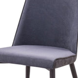 Set of Two Dark Gray Modern Dining Chairs
