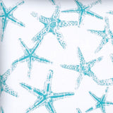 17" X 17" Turquoise And White Zippered Polyester Coastal Throw Pillow Cover