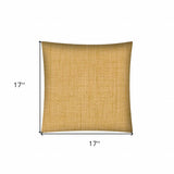 17" X 17" Golden Straw Zippered Polyester Solid Color Throw Pillow Cover