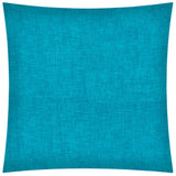 17" X 17" Aqua Blue Zippered Polyester Solid Color Throw Pillow Cover