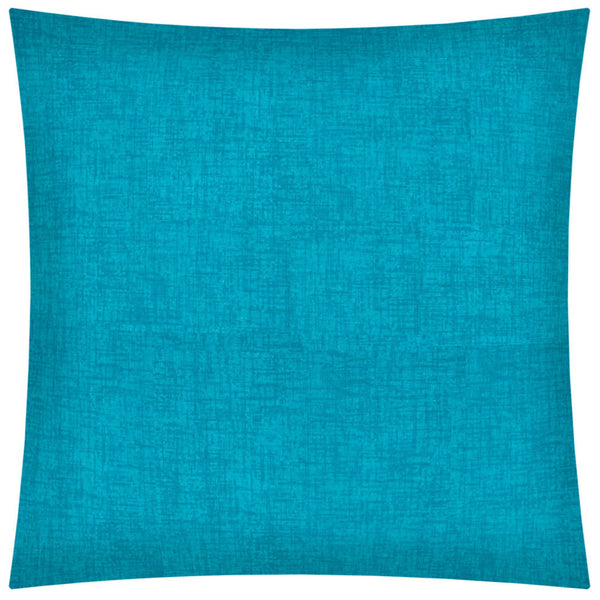 17" X 17" Aqua Blue Zippered Polyester Solid Color Throw Pillow Cover