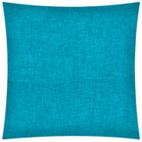 17" X 17" Aqua Blue Zippered Polyester Solid Color Throw Pillow Cover