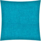 17" X 17" Aqua Blue Zippered Polyester Solid Color Throw Pillow Cover