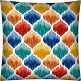 17" X 17" Blue Orange And Green Zippered Polyester Quatrefoil Throw Pillow Cover