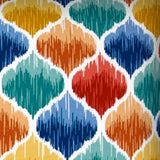 17" X 17" Blue Orange And Green Zippered Polyester Quatrefoil Throw Pillow Cover