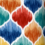 17" X 17" Blue Orange And Green Zippered Polyester Quatrefoil Throw Pillow Cover