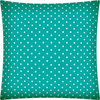 17" X 17" Turquoise Zippered Polyester Polka Dots Throw Pillow Cover