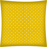 17" X 17" White And Creamy Yellow Zippered Polyester Polka Dots Throw Pillow Cover