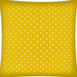 17" X 17" White And Creamy Yellow Zippered Polyester Polka Dots Throw Pillow Cover