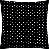 17" X 17" Black And White Zippered Polyester Polka Dots Throw Pillow Cover