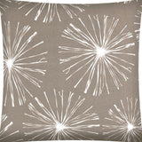 17x17 Taupe And White Zippered Polyester Floral Throw Pillow Cover