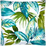 17x17 Navy Green And Blue Zippered Polyester Tropical Throw Pillow Cover