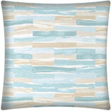 17x17 Light Blue Tan And Cream Zippered Polyester Geometric Throw Pillow Cover