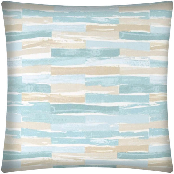 17x17 Light Blue Tan And Cream Zippered Polyester Geometric Throw Pillow Cover