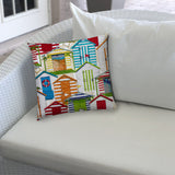20" X 20" Red Green And White Zippered Polyester Throw Pillow Cover