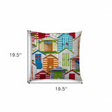 20" X 20" Red Green And White Zippered Polyester Throw Pillow Cover