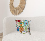 20" X 20" Red Green And White Zippered Polyester Throw Pillow Cover