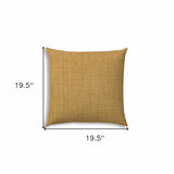 20" X 20" Golden Straw Zippered Polyester Solid Color Throw Pillow Cover