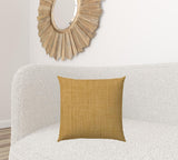 20" X 20" Golden Straw Zippered Polyester Solid Color Throw Pillow Cover
