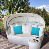 20" X 20" Turquoise And Aqua Blue Zippered Polyester Solid Color Throw Pillow Cover