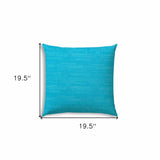20" X 20" Turquoise And Aqua Blue Zippered Polyester Solid Color Throw Pillow Cover