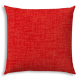 20" X 20" Coral Red Zippered Polyester Solid Color Throw Pillow Cover