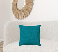 20" X 20" Aqua Blue Zippered Polyester Solid Color Throw Pillow Cover