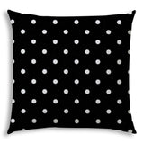 20" X 20" Black And White Zippered Polyester Polka Dots Throw Pillow Cover