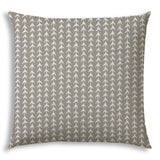 20" X 20" Taupe And White Zippered Polyester Geometric Throw Pillow Cover