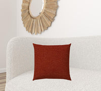 20" X 20" Brick Red Zippered Polyester Solid Color Throw Pillow Cover