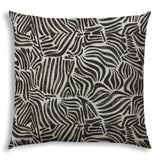 20" X 20" Black Gray And White Safari Animals Zippered Polyester Animal Print Throw Pillow Cover