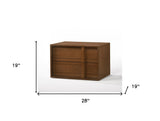 Modern Walnut Nightstand with Two Integrated Drawers