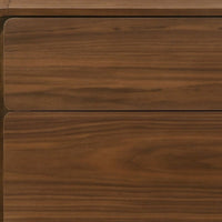 Modern Walnut Brown Nightstand with Two Drawers