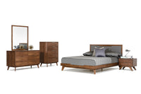 30" Walnut Solid Wood Five Drawer Standard Chest