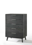 30" Grey Wash Solid Wood Five Drawer Standard Chest