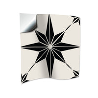4" x 4" Black and White Mono Cross Peel and Stick Tiles