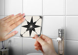 7" x 7" Black and White Mono Cross Peel and Stick Tiles