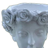 20" White Lady Head Planter Indoor Outdoor Statue