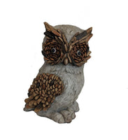 15" Brown and Charcoal Owl Indoor Outdoor Statue