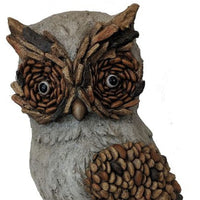 15" Brown and Charcoal Owl Indoor Outdoor Statue