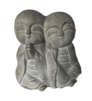 15" Two Monks Back to Back Indoor Outdoor Statue